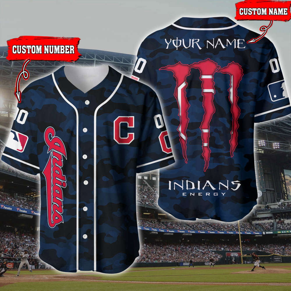 Cleveland Indians Personalized 3D Printed Baseball Jersey: Customizable Team Gear baseball jersey product view 1