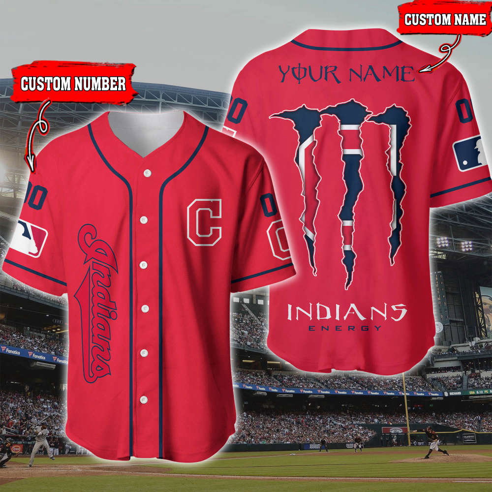 Cleveland Indians Personalized 3D Printed Baseball Jersey: Customizable & Authentic Team Gear baseball jersey product view 1