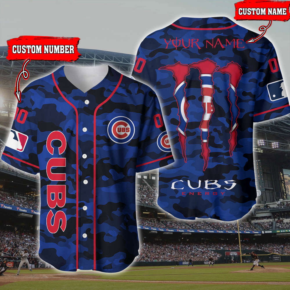 Customize Your Look with a Chicago Cubs 3D Printed Baseball Jersey – Personalized & Unique! baseball jersey product view 1