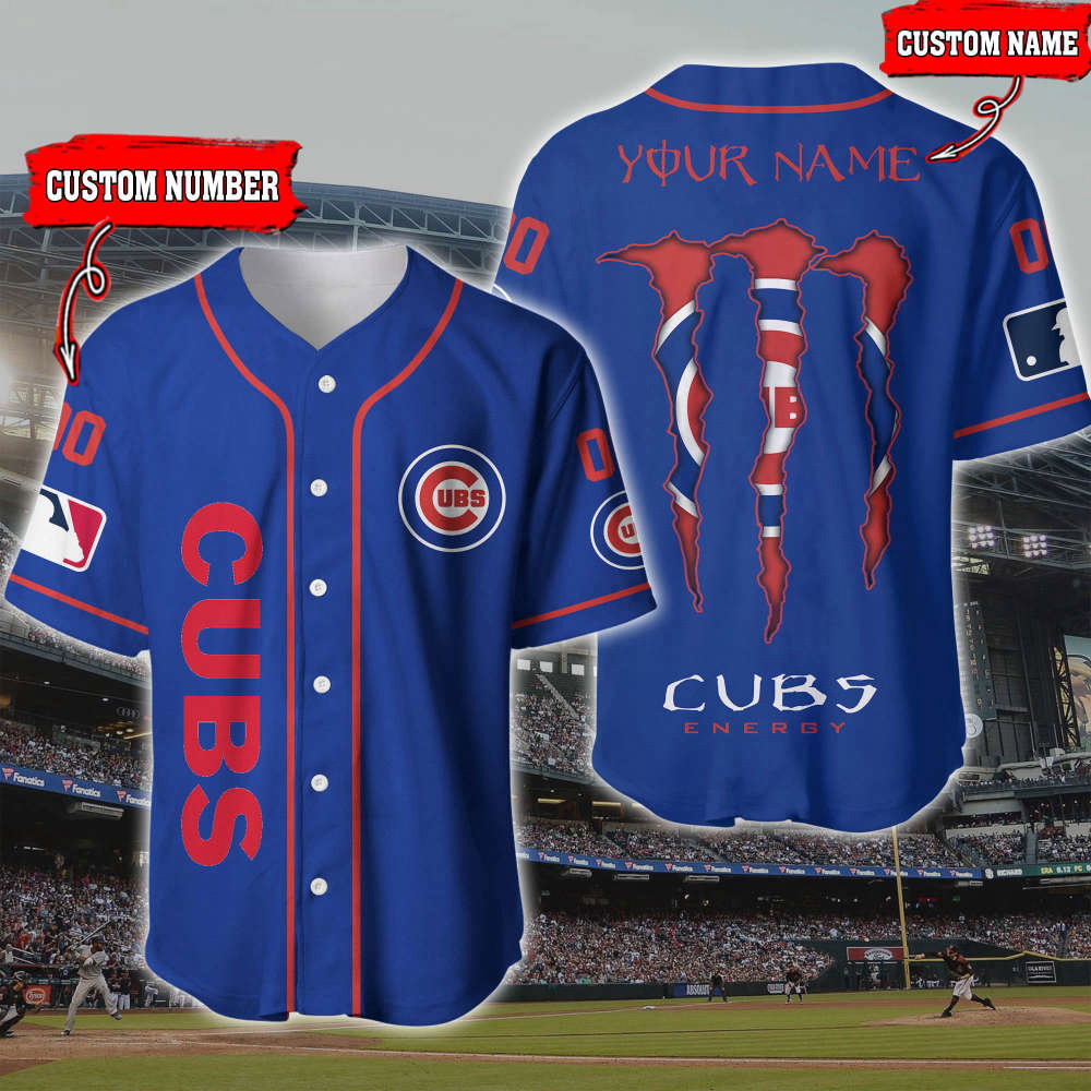 Customize Your Game Day Style with Personalized 3D Printed Chicago Cubs Baseball Jersey baseball jersey product view 1