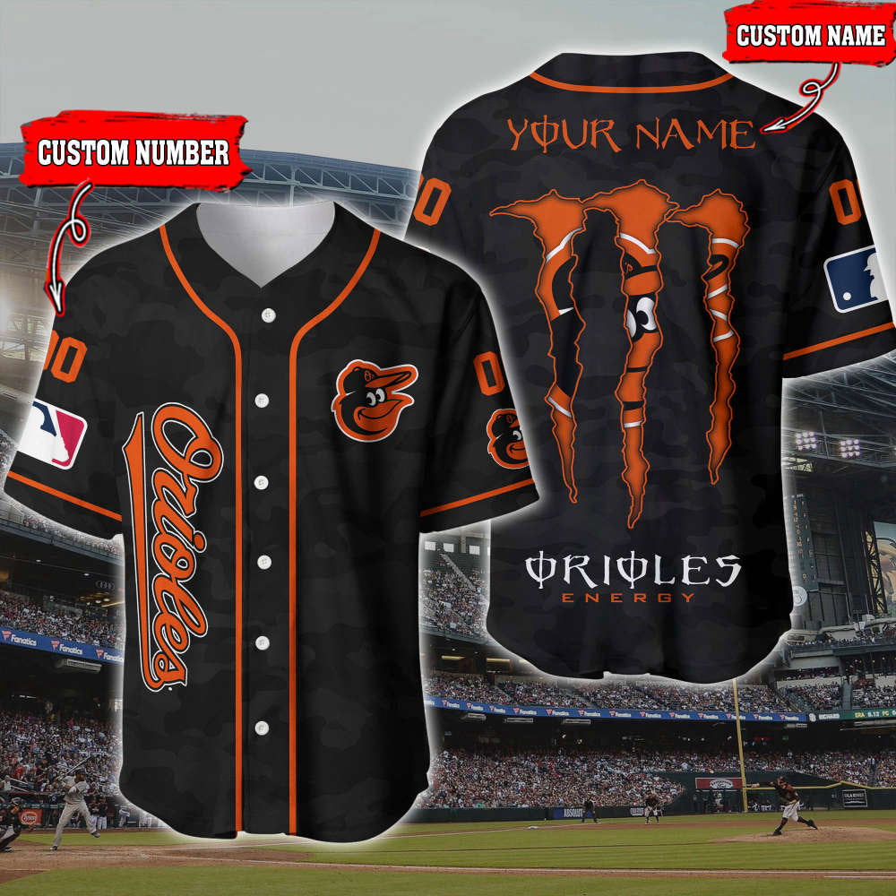 Baltimore Orioles Personalized 3D Printed Baseball Jersey – Customizable Fan Gear baseball jersey product view 1