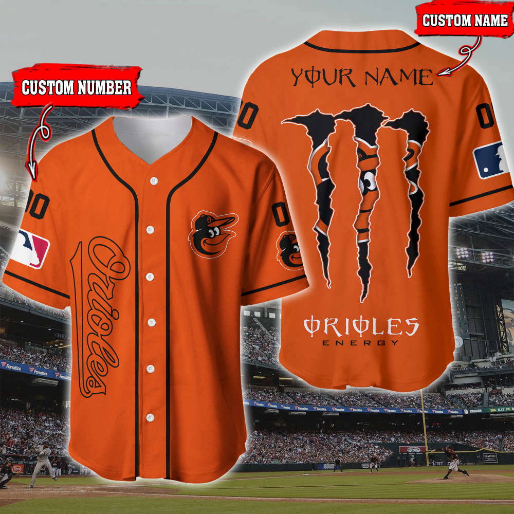 Custom Baltimore Orioles 3D Printed Baseball Jersey – Personalized Team Gear baseball jersey product view 1