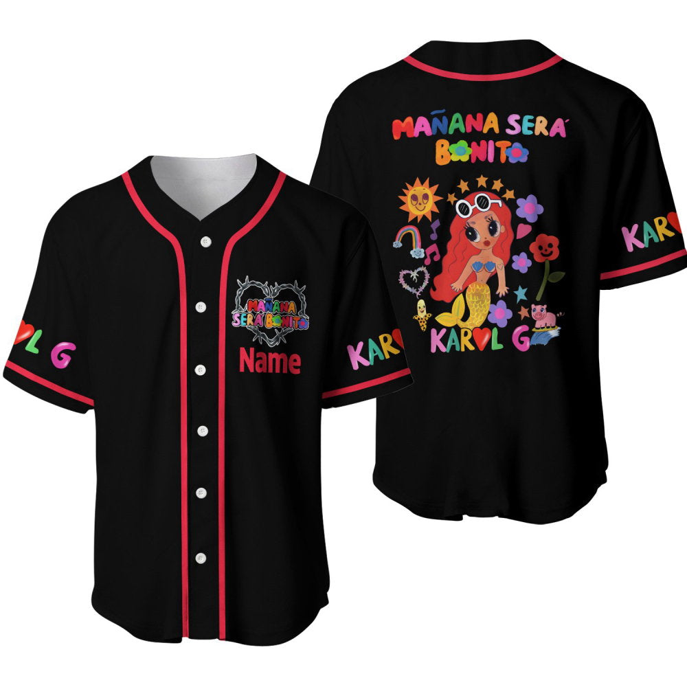 Maana Sera & La Bichota Jersey: KaroL G Merch & New Album – Music Custom Baseball Jersey baseball jersey product view 1