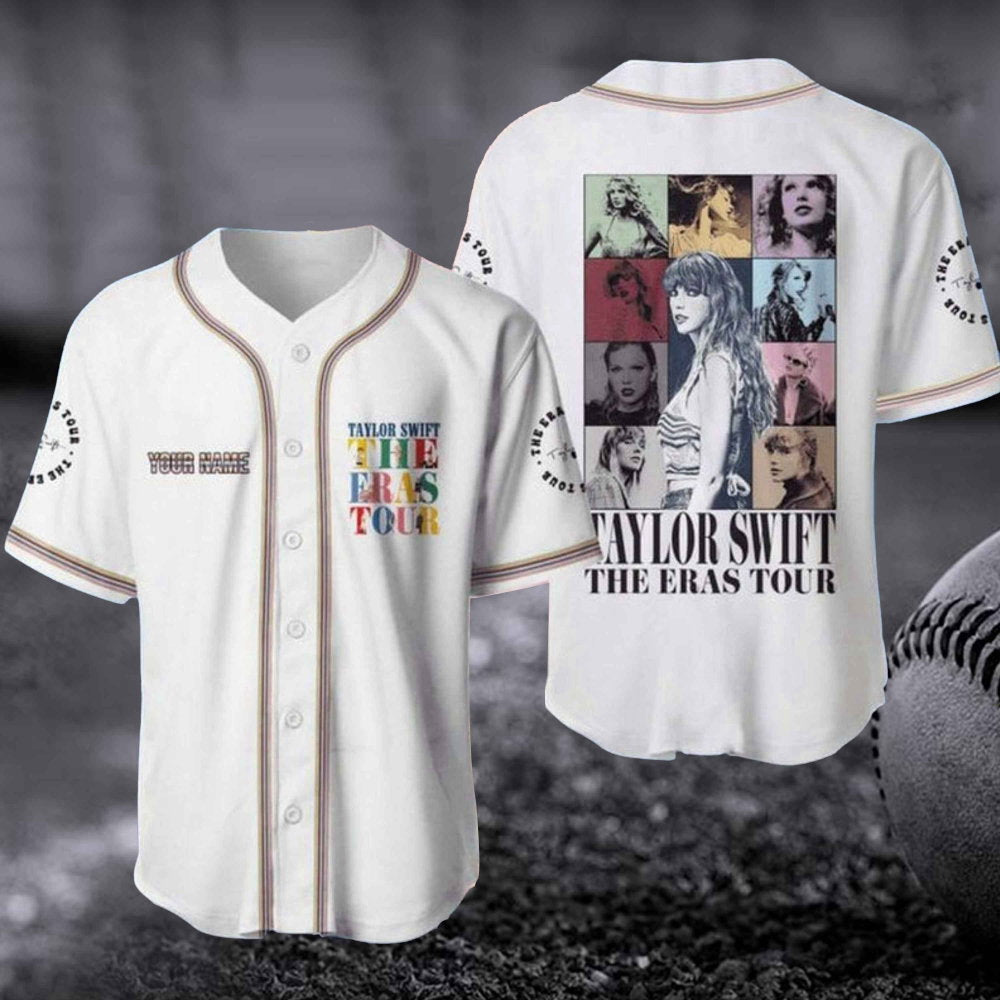 Custom Taylor s Eras Tour Baseball Jersey Concert 2023 Shirt Swiftie Midnight Album Shirts - Aopprinter baseball jersey product view 1