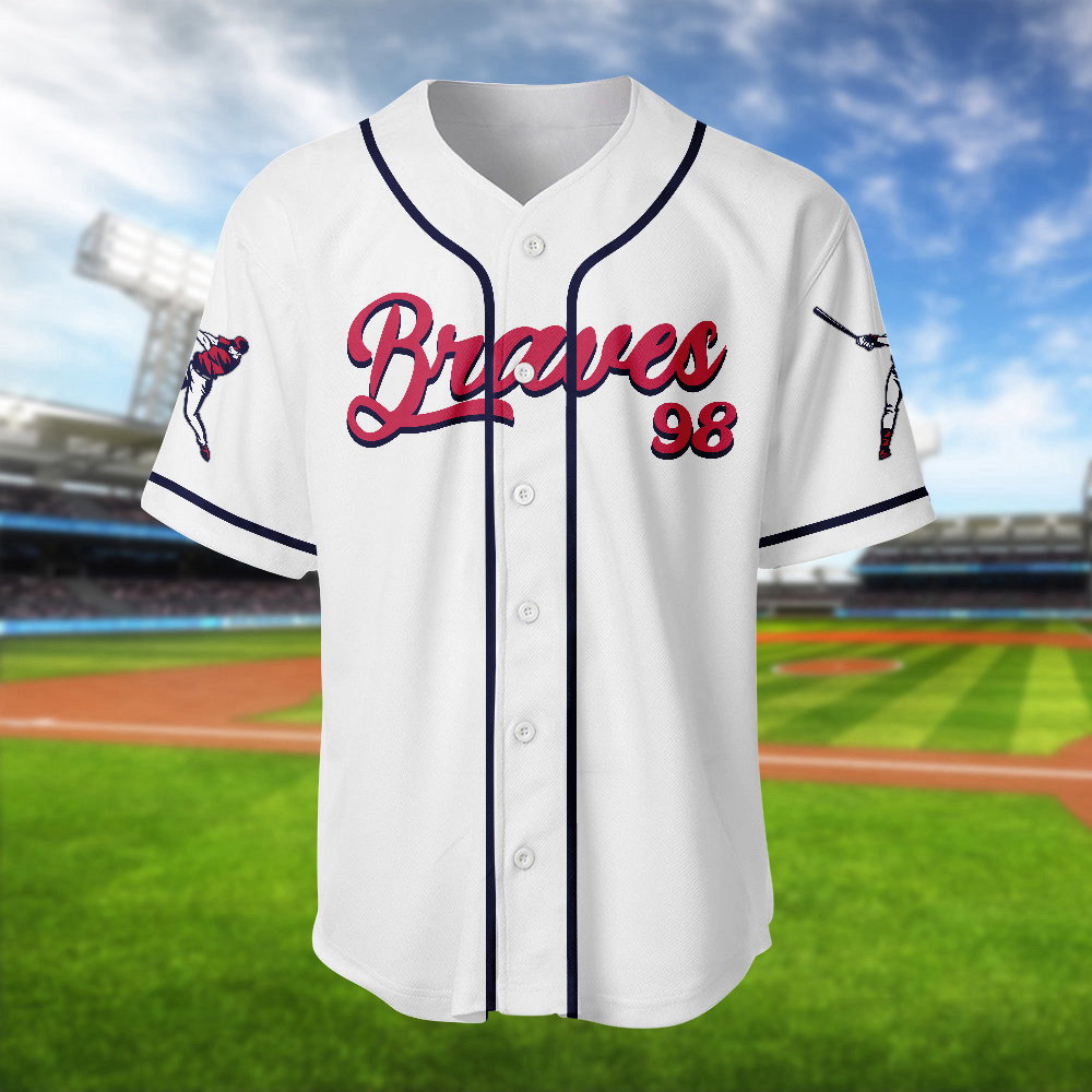 Braves 98 Baseball Jersey Morgan Wallen Shirt Country Music Tee - Aopprinter baseball jersey product view 2