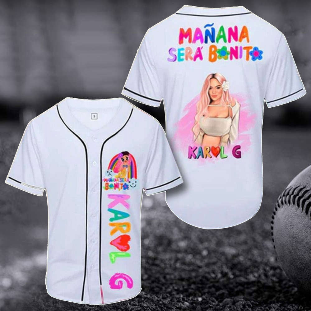 Karol G Mana Sera Bonito Baseball Jersey - La Bichota 3D Shirt Music Tour Merch & Gift For Fan - Aopprinter baseball jersey product view 1
