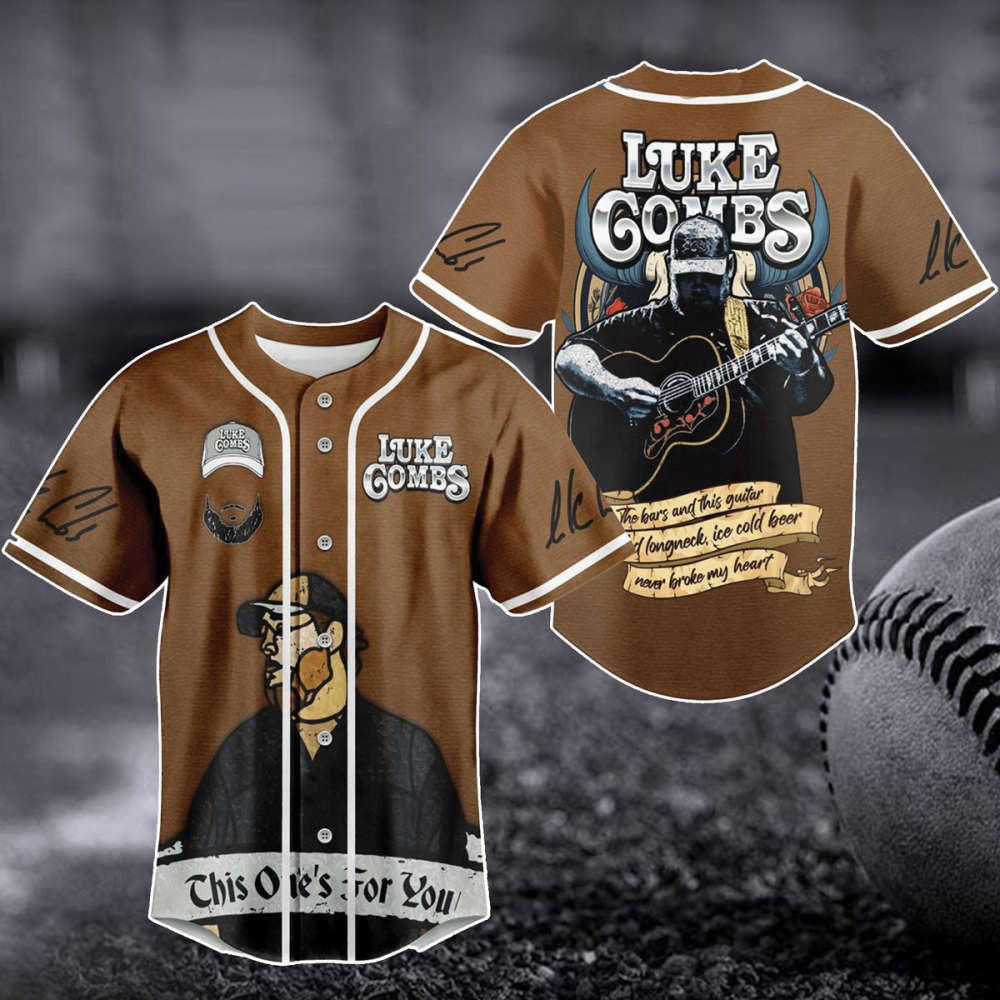 Luke Combs World Tour 2023 Baseball Jersey: Bullhead Shirt & Country Music Concert Merch - Aopprinter baseball jersey product view 1