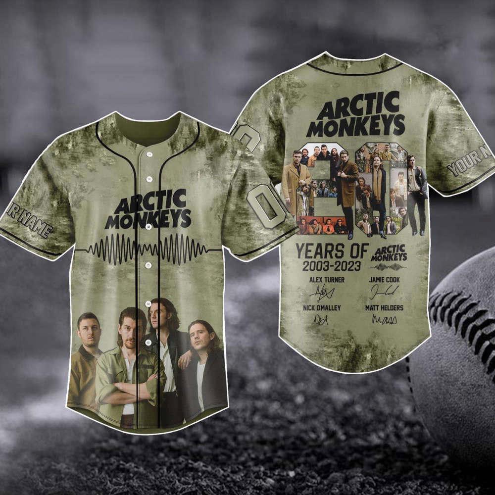 Arctic Monkeys 20 Yrs Anniversary Baseball Jersey - 2023 NA Tour Shirt Music Merch Gift - Aopprinter baseball jersey product view 1