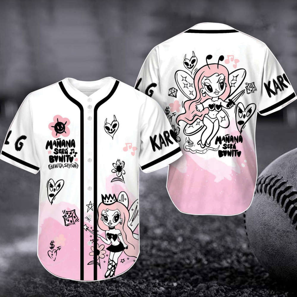 Karol G Bichota Baseball Jersey: Mana Sera Bonito Tour Shirt Concert Jersey & Gift for Fans - Aopprinter baseball jersey product view 1
