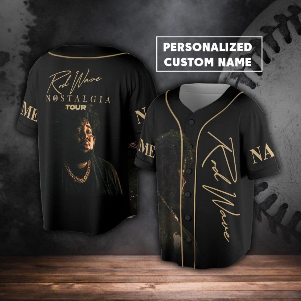 Customized Rod Wave Nostalgia Tour Baseball Jersey: Rod Wave & Friends Shirt Beautiful Mind Tour - Aopprinter baseball jersey product view 1