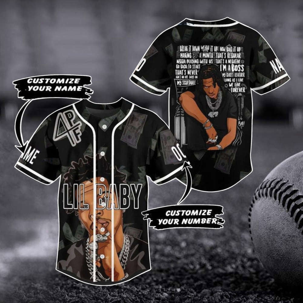 Personalized Lil Baby Baseball Jersey - Exclusive US Tour Shirt Music Concert Merch - Aopprinter baseball jersey product view 1