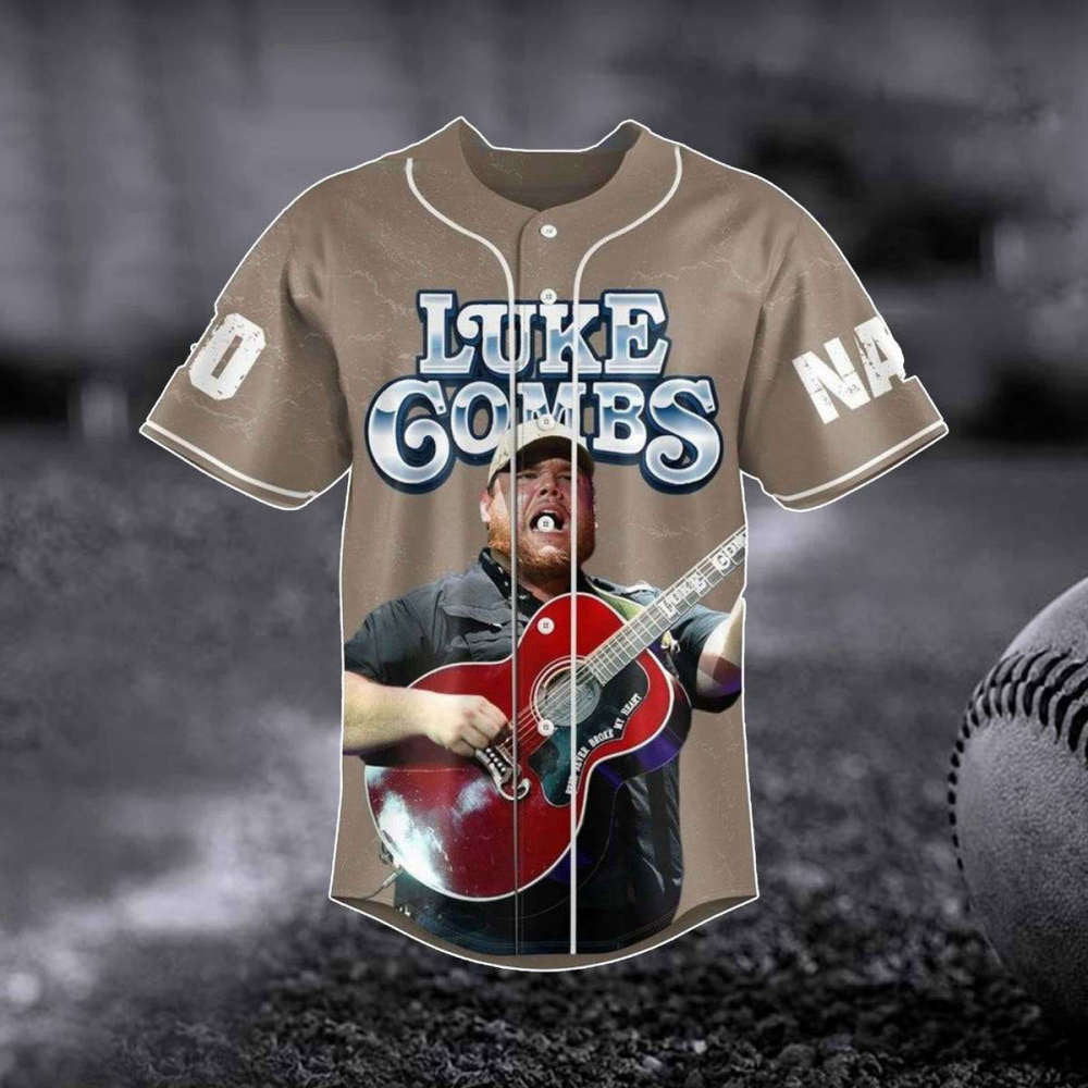 Luke Combs 2023 World Tour Baseball Jersey: Bullhead Design Country Music Concert Shirt Western Merch & Fan Gift - Aopprinter baseball jersey product view 2