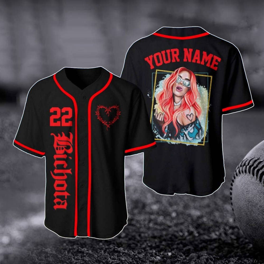 Custom Karol G Baseball Jersey: La Bichota Tee Music Shirt Gift for Fan - Aopprinter baseball jersey product view 1