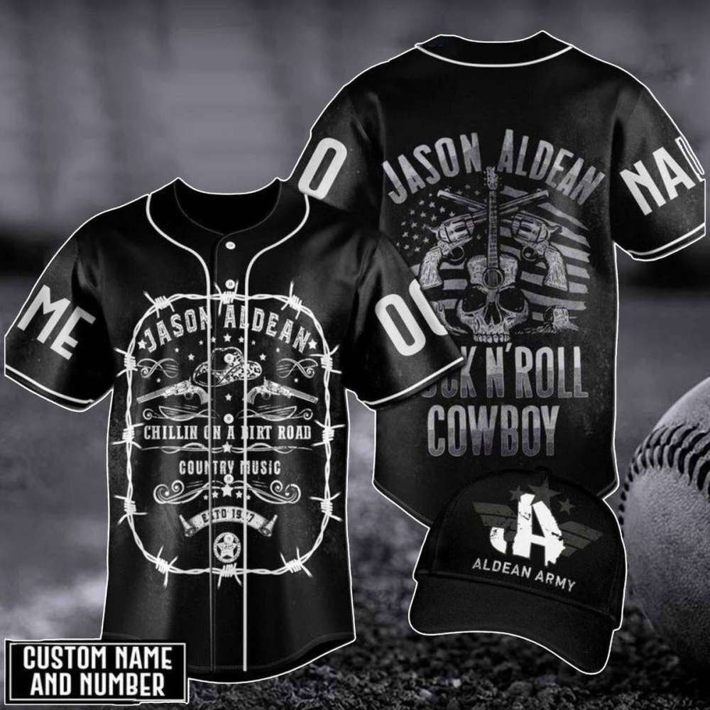 Customized Jason Aldean Baseball Jersey - The Aldean Team American Flag Perfect Gift for Fans - Aopprinter baseball jersey product view 1