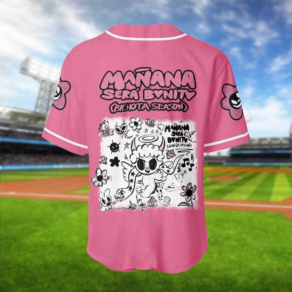 Karol G Bichota Baseball Jersey: Mana Sera Bonito Shirt Red Hair Music Baseball Shirt - Perfect Gift for Fans! - Aopprinter baseball jersey product view 3