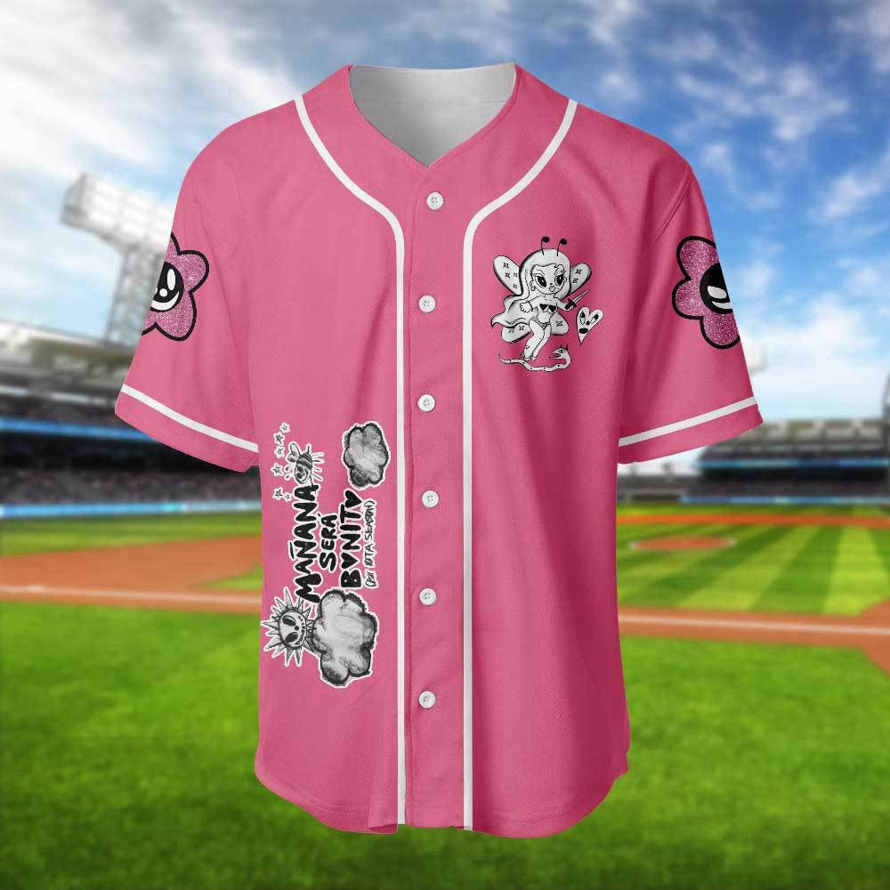 Karol G Bichota Baseball Jersey: Mana Sera Bonito Shirt Red Hair Music Baseball Shirt - Perfect Gift for Fans! - Aopprinter baseball jersey product view 2