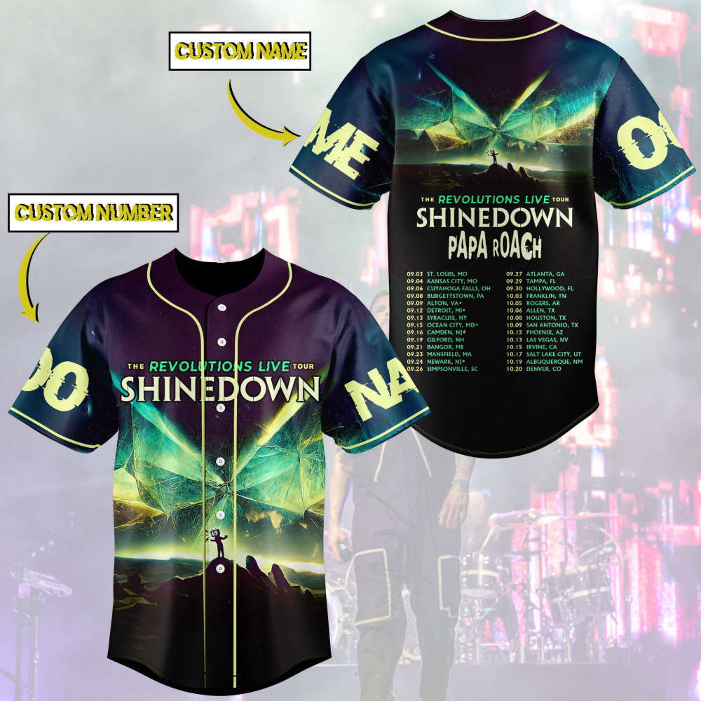 Shinedown 2023 Tour Baseball Jersey: Personalized Music Tee and Band Merch for Christmas - Aopprinter baseball jersey product view 1