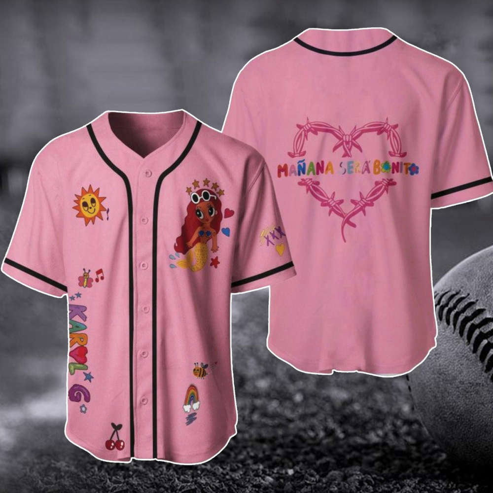 Karol G Baseball Jersey: Mana Sera Bonito La Bichota Shirt New Album Merch & Gifts - Aopprinter baseball jersey product view 1