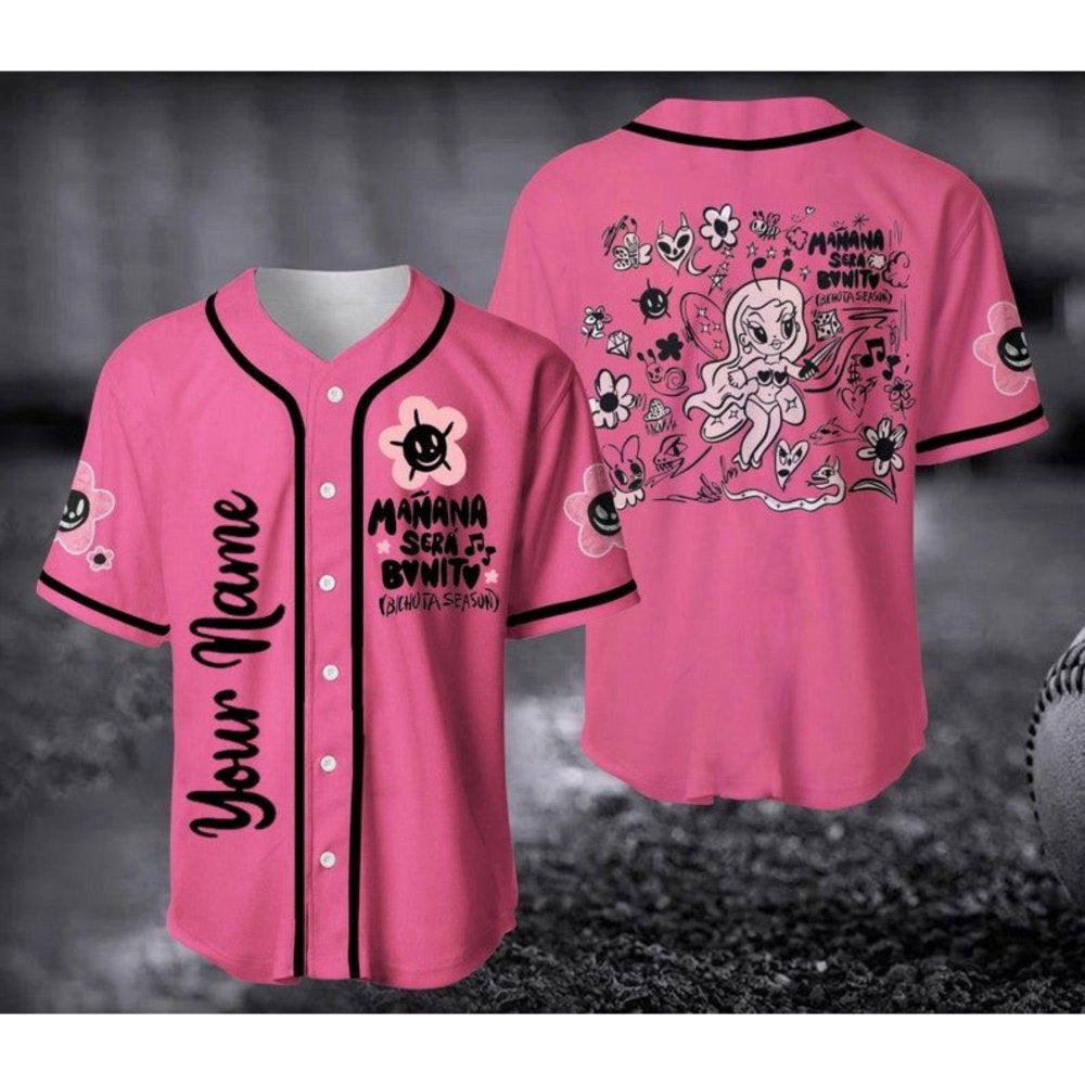 Personalized Karol G Bichota Baseball Jersey: Red Hair Music Shirt Gift for Fan - Aopprinter baseball jersey product view 3