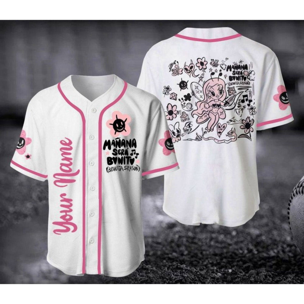 Personalized Karol G Bichota Baseball Jersey: Red Hair Music Shirt Gift for Fan - Aopprinter baseball jersey product view 2