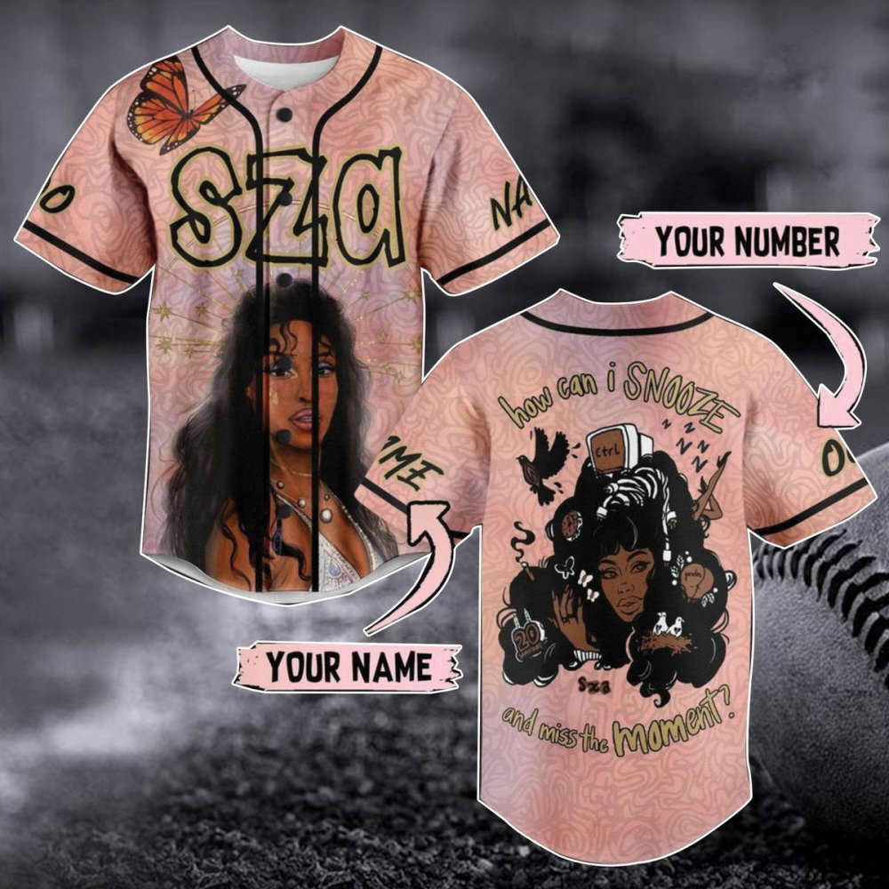 Sza Ctrl Album Baseball Jersey: Customized Music Singer Merch and Gift for Fan baseball jersey product view 1