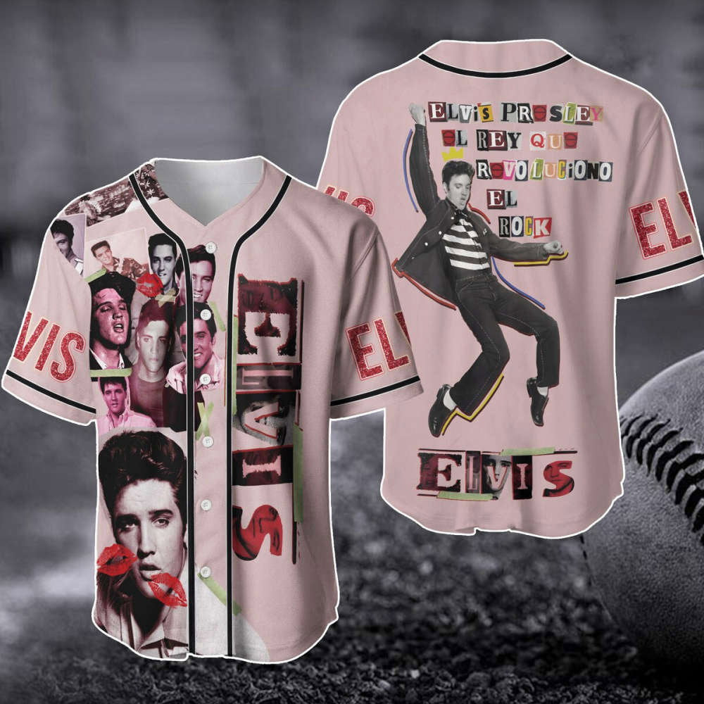 Elvis Presley Baseball Jersey: Revolucionary King of Rock n Roll Merch for Fans - Aopprinter baseball jersey product view 1