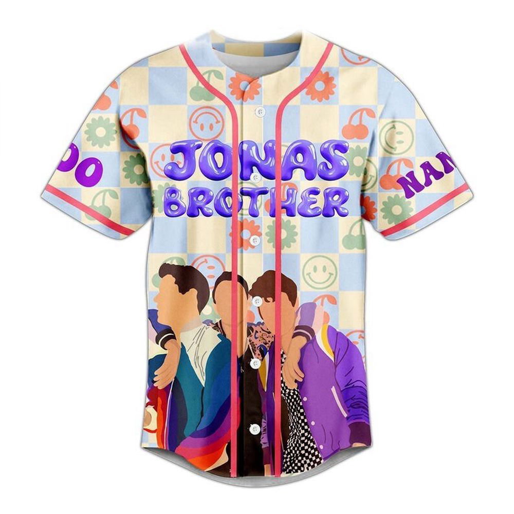 Jonas Brothers Baseball Jersey, Pop Rock Band Jersey Tee - lylyprint.com baseball jersey product view 1