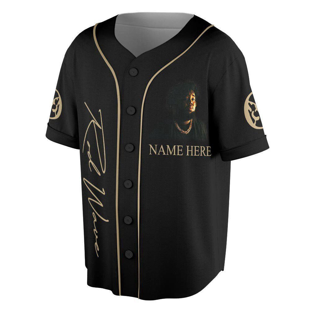 Custom Name Rod Wave Rap Baseball Jersey - lylyprint.com baseball jersey product view 1