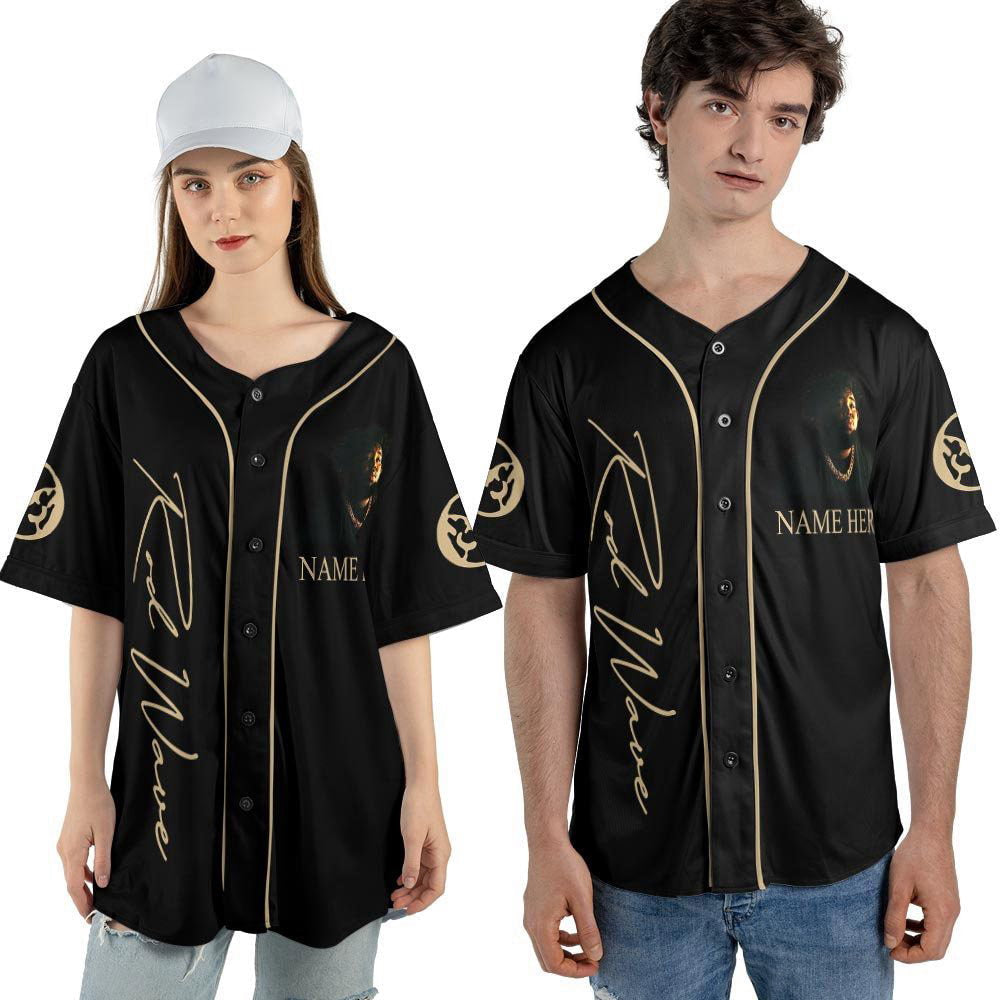 Custom Name Rod Wave Rap Baseball Jersey - lylyprint.com baseball jersey product view 3