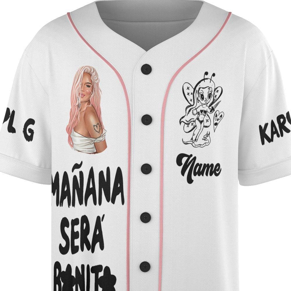 Personalized Custom Karol G Mana Sera Bonito Baseball Jersey - lylyprint.com baseball jersey product view 5