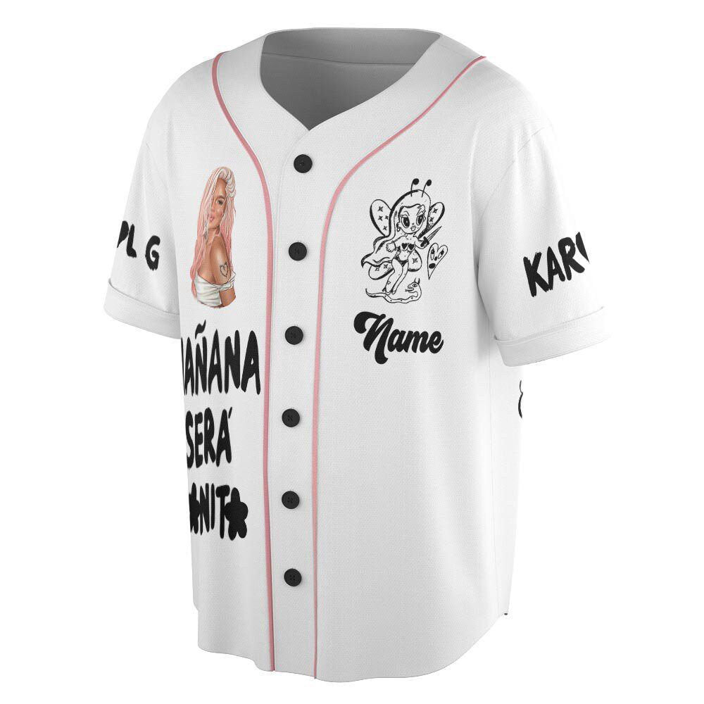Personalized Custom Karol G Mana Sera Bonito Baseball Jersey - lylyprint.com baseball jersey product view 1