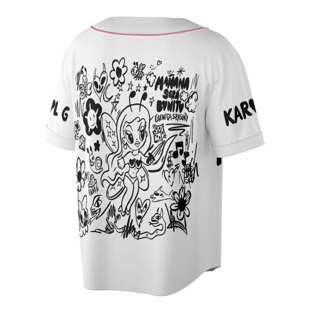 Personalized Custom Karol G Mana Sera Bonito Baseball Jersey - lylyprint.com baseball jersey product view 2