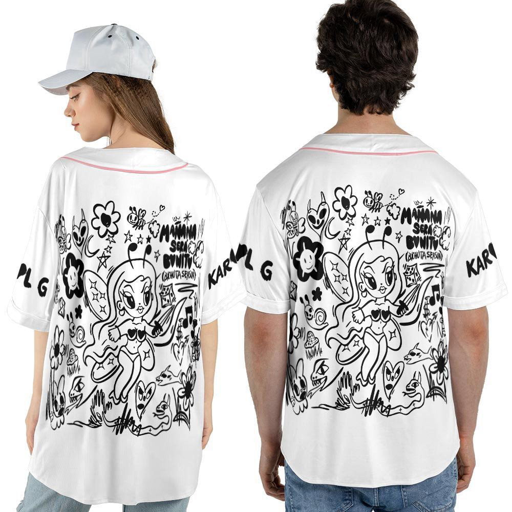 Personalized Custom Karol G Mana Sera Bonito Baseball Jersey - lylyprint.com baseball jersey product view 4