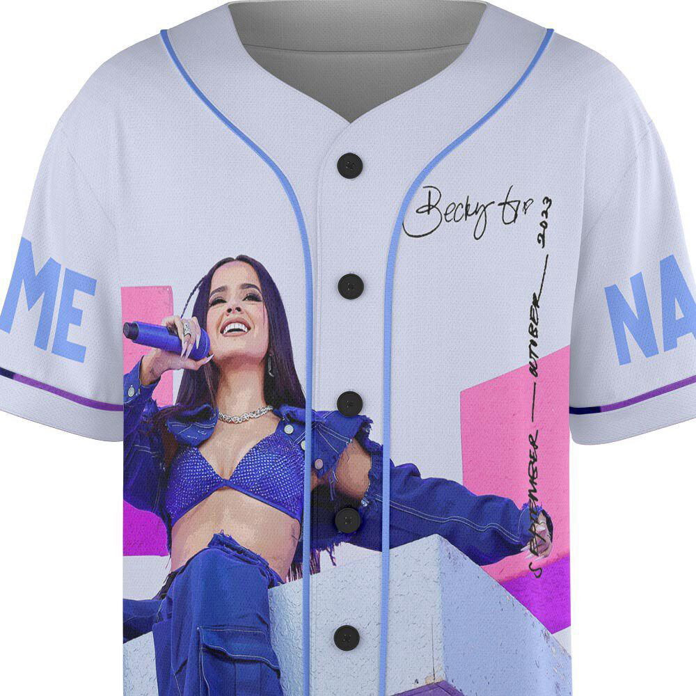 Custom Name Becky G 2023 Tour Baseball Jersey - lylyprint.com baseball jersey product view 4