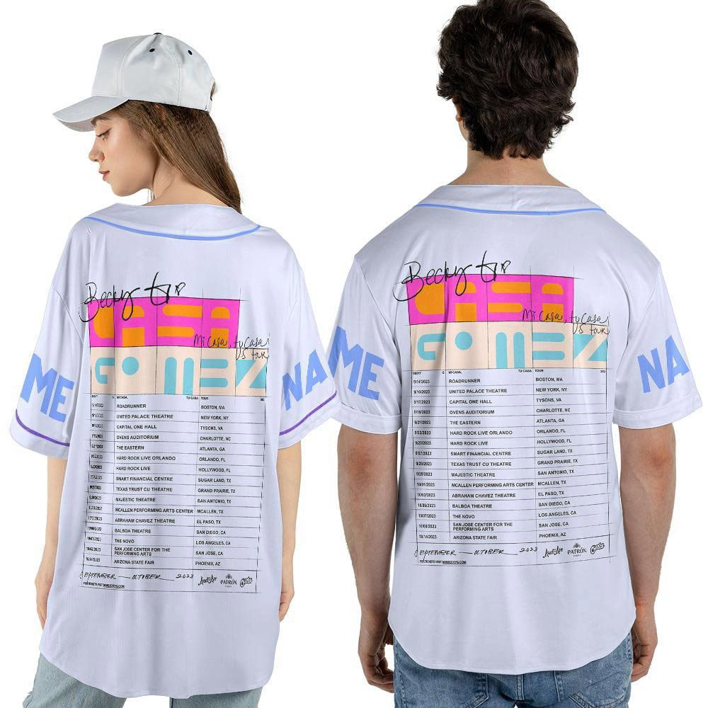 Custom Name Becky G 2023 Tour Baseball Jersey - lylyprint.com baseball jersey product view 5