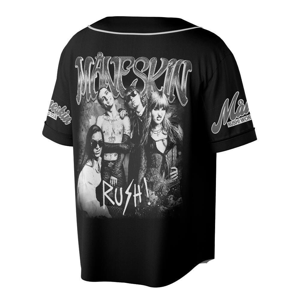 Custom Name Maneskin 2023 Tour Baseball Jersey - lylyprint.com baseball jersey product view 1