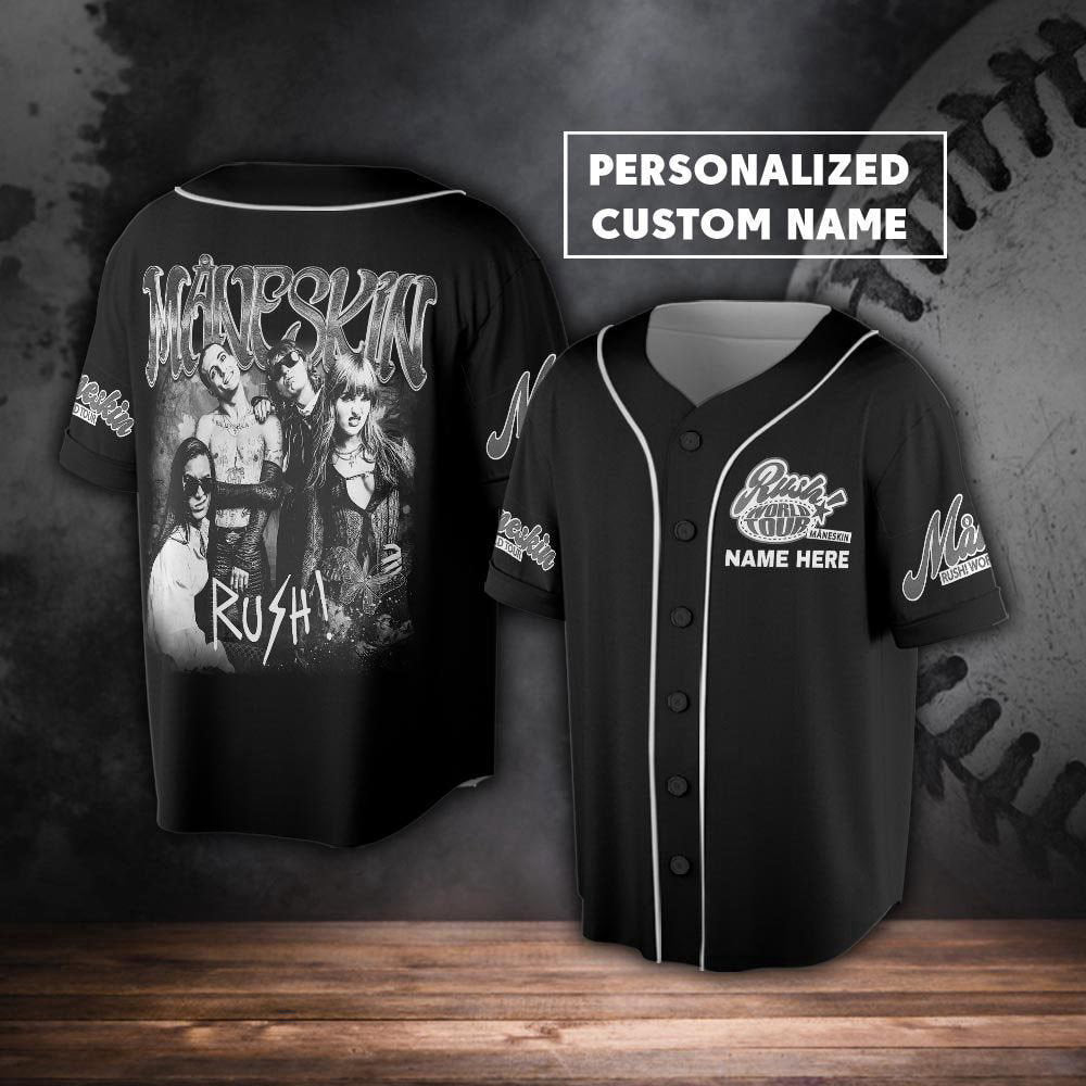Custom Name Maneskin 2023 Tour Baseball Jersey - lylyprint.com baseball jersey product view 2