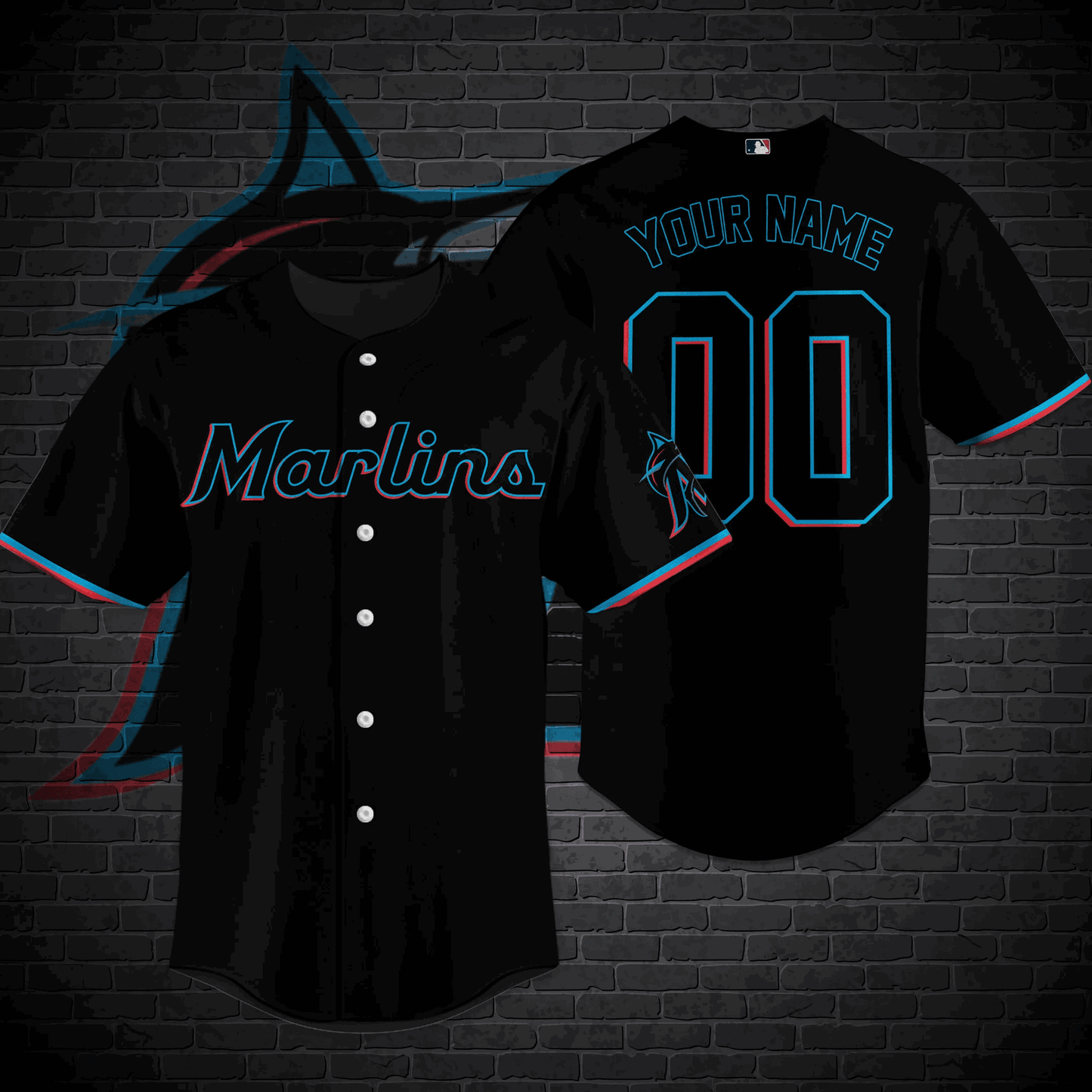 Custom Miami Marlins MLB Baseball Shirt M-32339: Show Your Team Spirit! - lylyprint.com baseball jersey product view 1