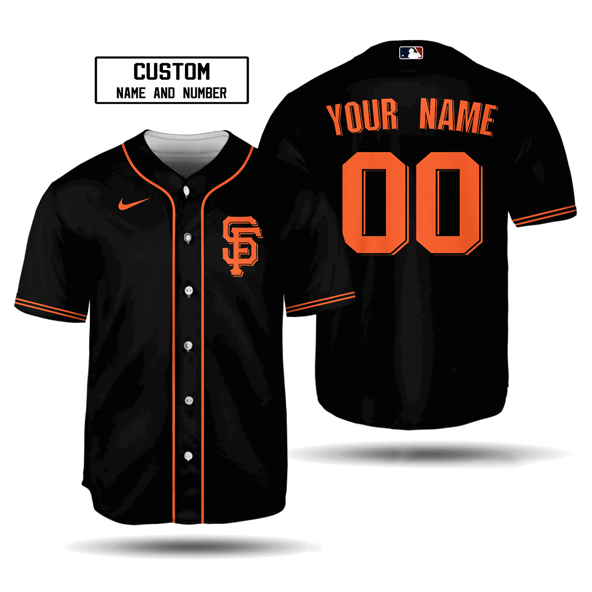 Custom Name & Number San Francisco Giants MLB Black Alternate Jersey 2020 - Unisex Baseball Shirt - lylyprint.com baseball jersey product view 1