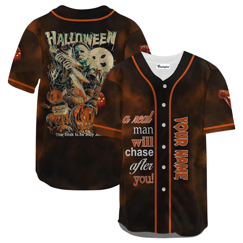 Personalized A Real Man Will Chase After You Baseball Jersey - Gift for Men Women - Gift for Men Women - lylyprint.com baseball jersey product view 2