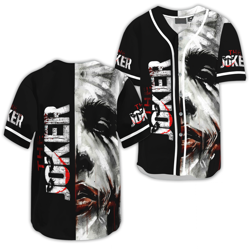 The Joker Face Baseball Jersey - Gift for Men Women - Gift for Men Women - lylyprint.com baseball jersey product view 1