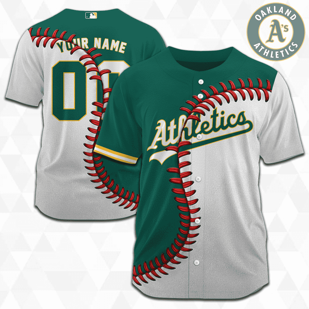 MLB Oakland Athletics Personalized Mix Baseball Jersey Gift for Men Women - Bafud baseball jersey product view 3