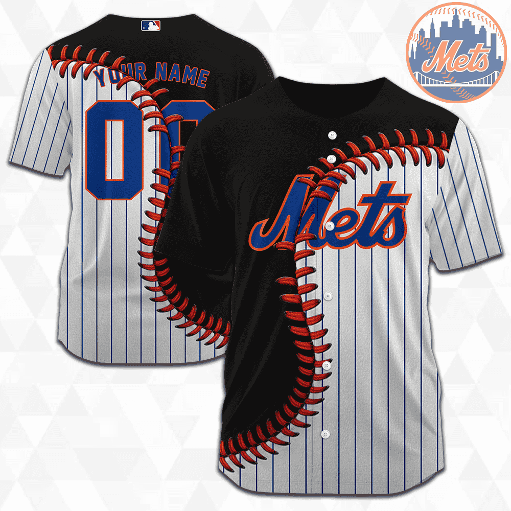 MLB New York Mets Personalized Mix Baseball Jersey Gift for Men Women - Bafud baseball jersey product view 2