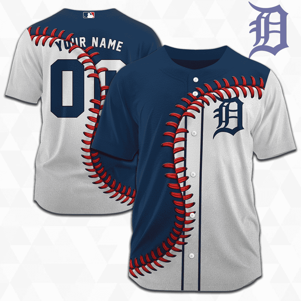MLB Detroit Tigers Personalized Mix Baseball Jersey Gift for Men Women - Bafud baseball jersey product view 1