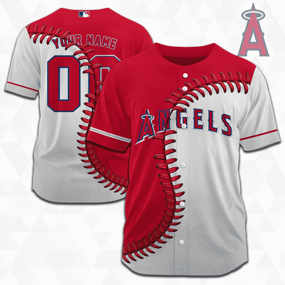 MLB Los Angeles Angels Personalized Mix Baseball Jersey Gift for Men Women - Bafud baseball jersey product view 3