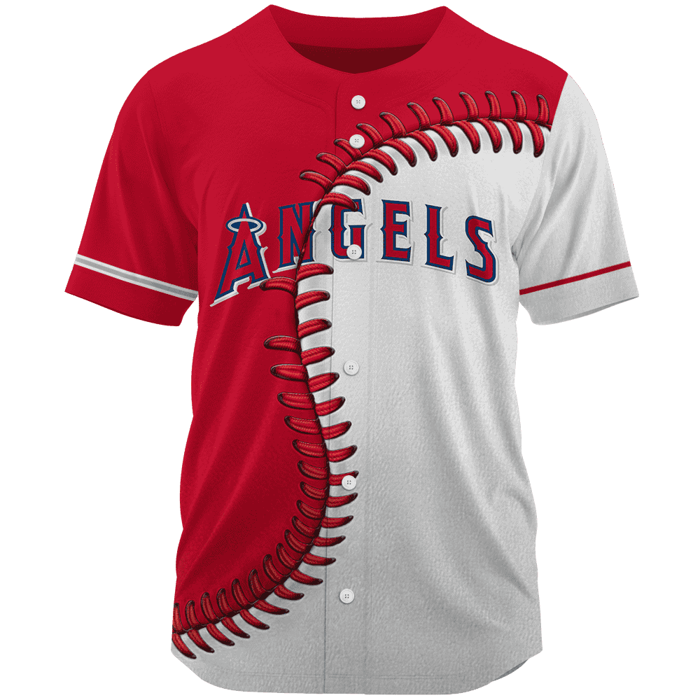 MLB Los Angeles Angels Personalized Mix Baseball Jersey Gift for Men Women - Bafud baseball jersey product view 2