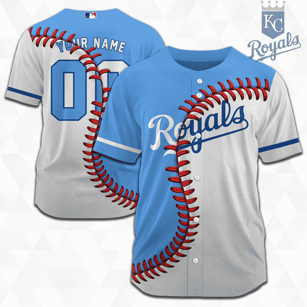 MLB Kansas City Royals Personalized Mix Baseball Jersey Gift for Men Women - Bafud baseball jersey product view 1