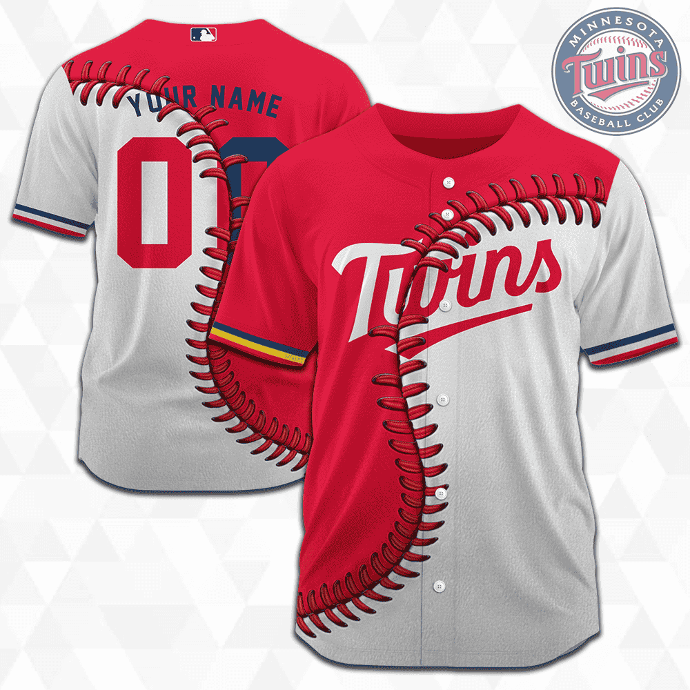 MLB Minnesota Twins Personalized Mix Baseball Jersey Gift for Men Women - Bafud baseball jersey product view 2