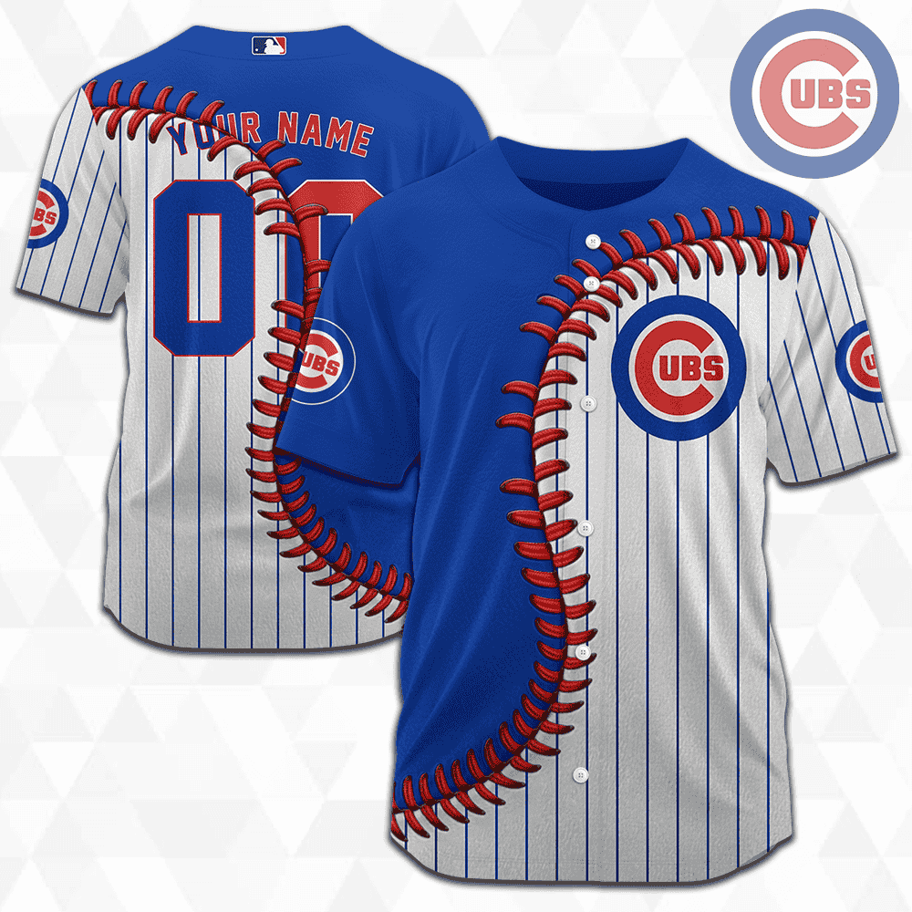 MLB Chicago Cubs Personalized Mix Baseball Jersey Gift for Men Women - Bafud baseball jersey product view 3