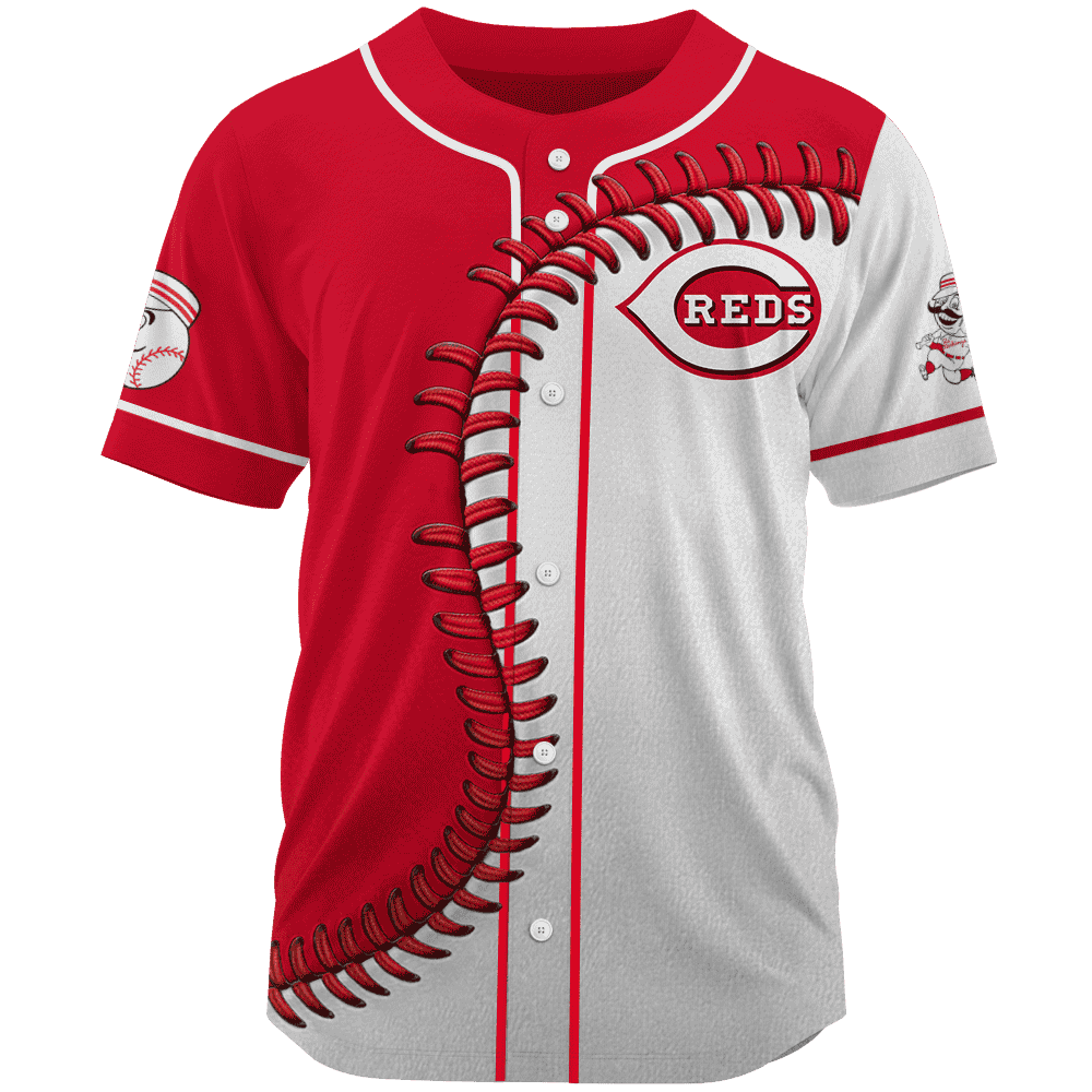 MLB Cincinnati Reds Personalized Mix Baseball Jersey Gift for Men Women - Bafud baseball jersey product view 2